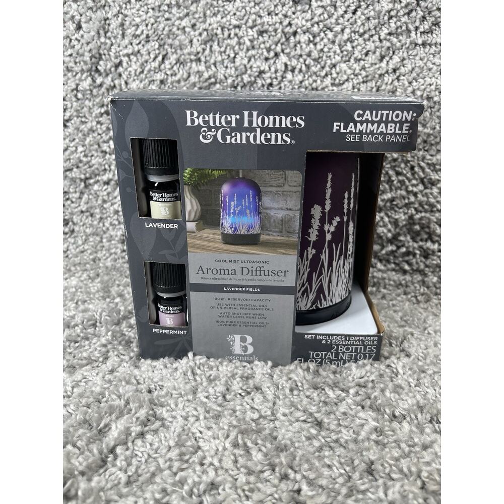Better Homes & Gardens 3 Piece 100 ml Diffuser Set Lavender Fields New